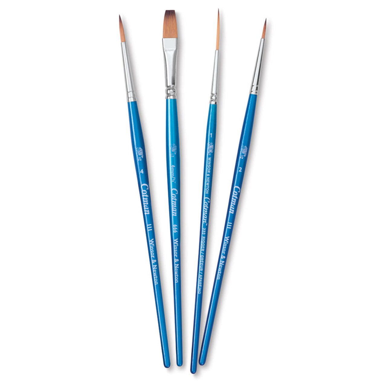 Winsor & Newton Cotman Watercolor Brush Set - Set A, Set of 4, Short Handle